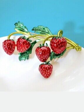 🌺Strawberry Brooch Lapel Pin Strawberry Accessories